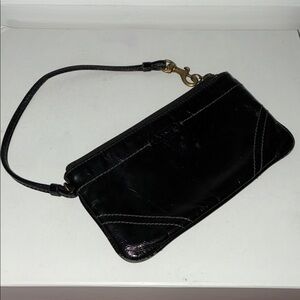 Coach Black Leather Wristlet